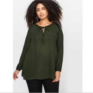 Michel Studio Printed Drawstring Blouse